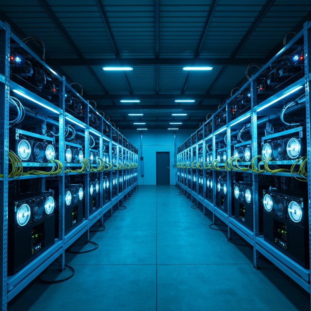 Granja de mineria de criptomonedas