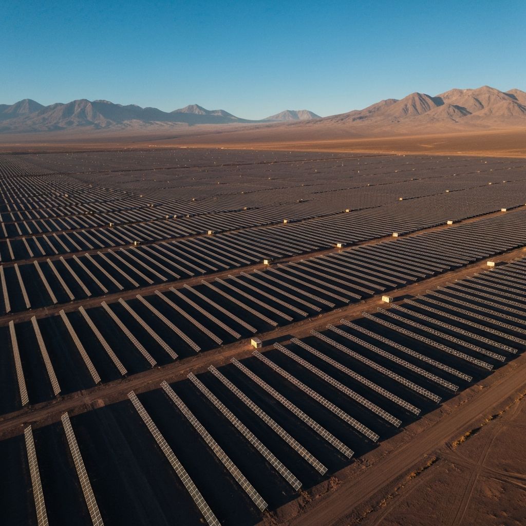 Planta solar en el Desierto de Atacama